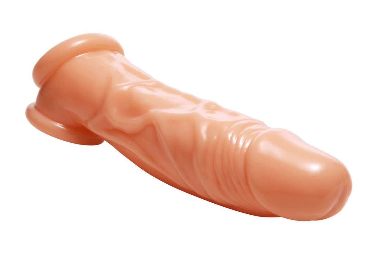 XR Brands Realistic Flesh Penis Enhancer & Ball Stretcher — 6.5" - SM-AE447