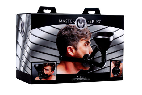 XR Brands Latrine Extreme Funnel Gag — Adjustable Head Strap, 1.85in Insert - MS-AE868