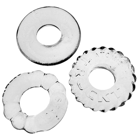 Oxballs Bonemaker 3-Pack Cock Rings — Clear (FLEXtpr) - OX-3061- CLR