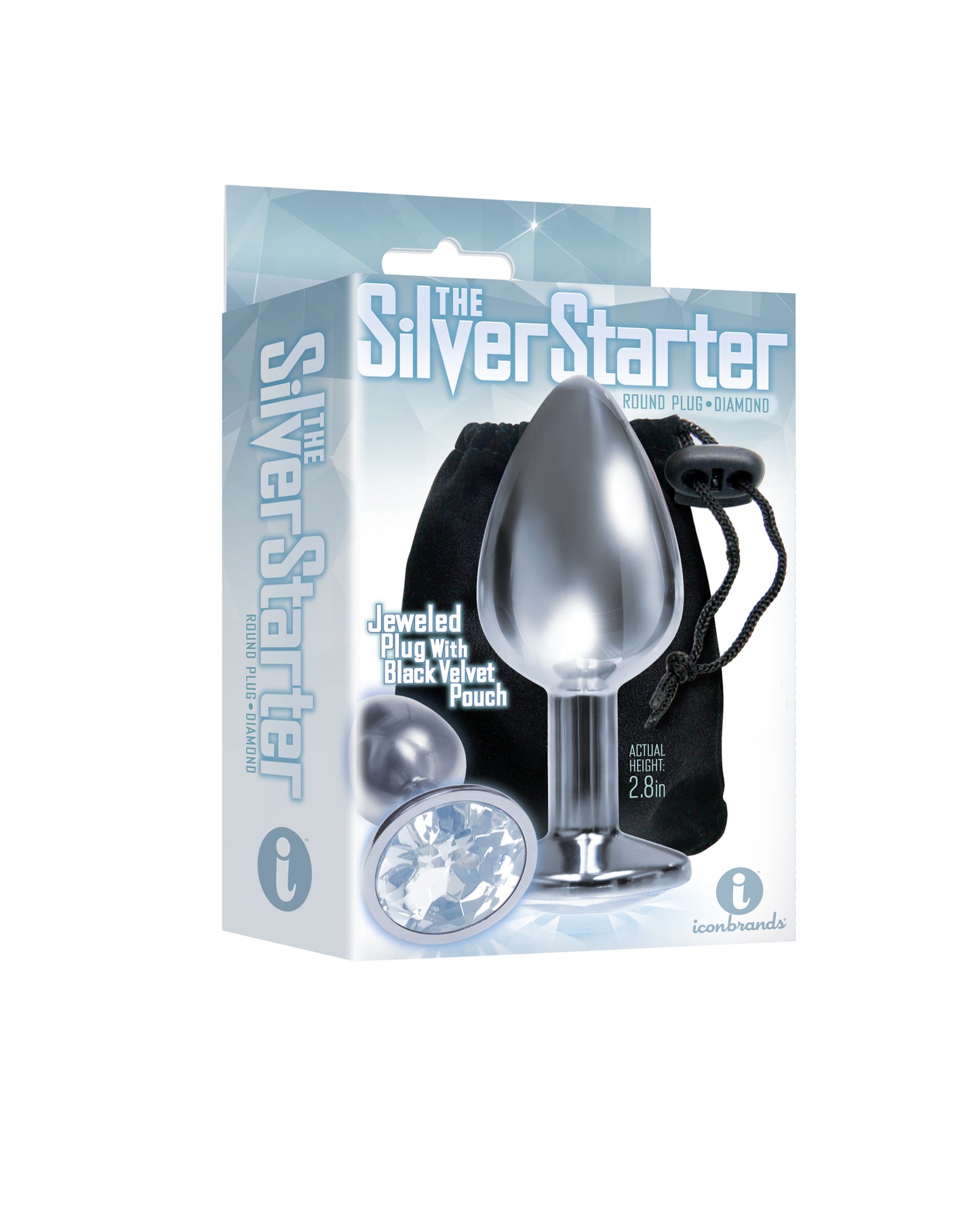 The 9's the Silver Starter Bejeweled Stainless Steel Plug - Diamond by Icon Brands