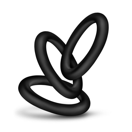 Blush Performance Pure Silicone Cock Rings, Small 3-Pack — Black - BL-70815