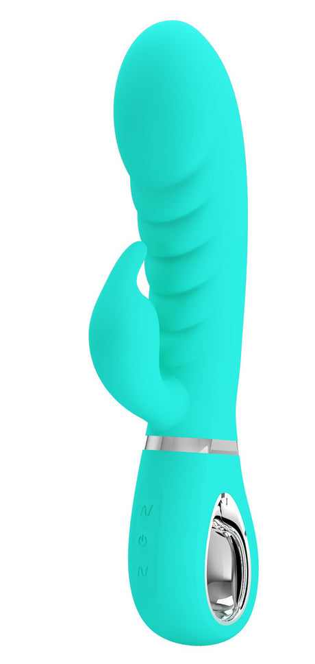Pretty Love Prescott Super Soft Rabbit Vibrator, Teal, 8 in - BI-014635-4