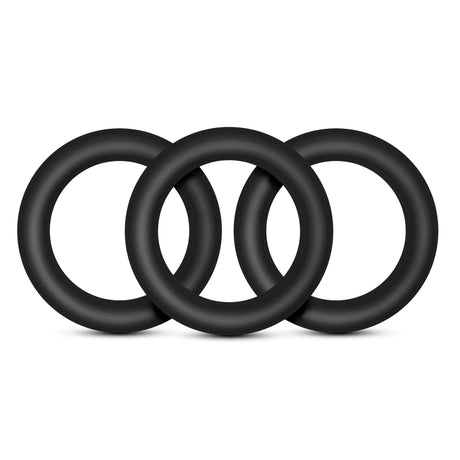 Blush Performance Pure Silicone Cock Rings, Small 3-Pack — Black - BL-70815