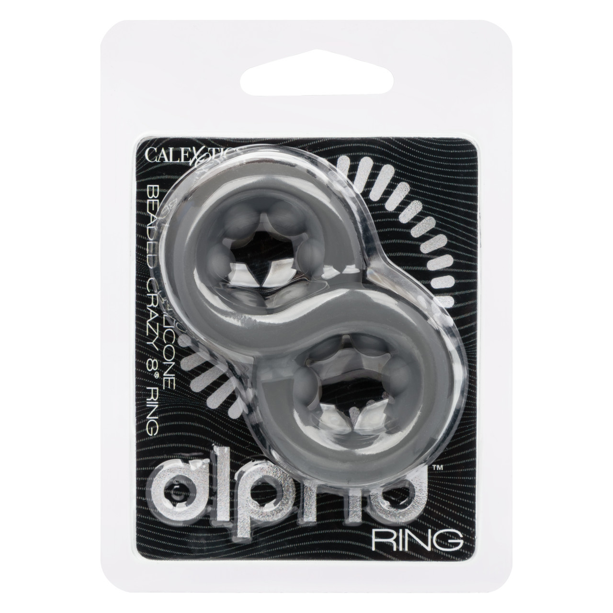 CalExotics Alpha Liquid Silicone Beaded Crazy 8 Ring Cockring — Grey - SE1491072