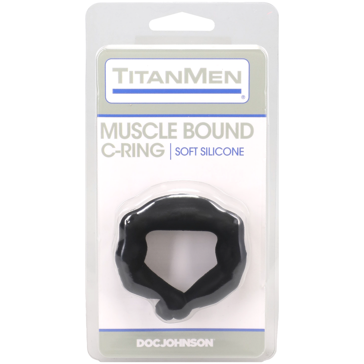 Doc Johnson Titanmen Muscle Bound Cock Ring — 2.5 in (6.4 cm) Black - DJ3503-08-CD