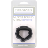 Doc Johnson Titanmen Muscle Bound Cock Ring — 2.5 in (6.4 cm) Black - DJ3503-08-CD
