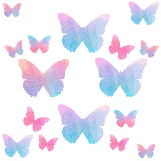 Neva Nude Holographic Pink & Blue Butterfly Sticker Crop Top, 4-Pack - NN-TR-BTF-TOP