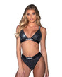 Playboy Disco Fever Rhinestone Bralette w/Thong 2 pc Set - Black SM by Playboy by Roma