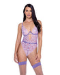 Butterfly Glow Embroidered Teddy Lavender/White LG by Roma Confidential
