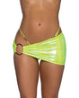Metallic Iridescent Scrunched Skirt w/Ring Detail - Neon Yellow S/M by Roma Confidential