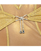 Gilded Beauty Metallic Shimmer Mesh Teddy w/Rhinestone Accents - Gold SM by Roma Confidential
