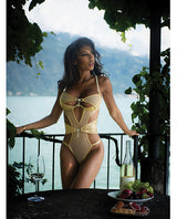 Gilded Beauty Metallic Shimmer Mesh Teddy w/Rhinestone Accents - Gold SM by Roma Confidential