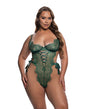 Dreamer's Lust Lace and Satin Teddy - Green 1X by Roma Confidential