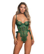 Dreamer's Lust Lace and Satin Teddy - Green XS by Roma Confidential