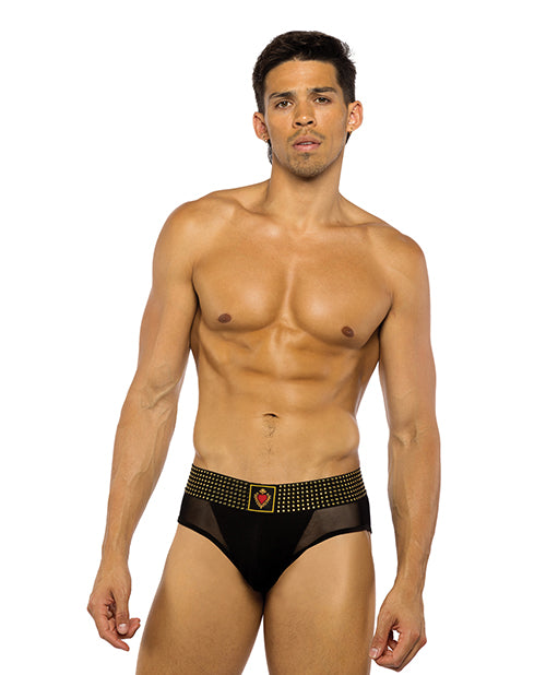 Sacred Heart Briefs w/Studded Elastic Waist Band - Black XL by Roma Confidential