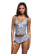 Lace Essentials Lace Camisole w/Ruffle Shorts 2 pc Set - Light Blue S/M by Roma Confidential