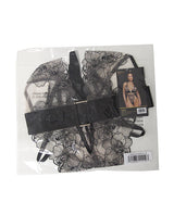 Orchid Blossom Embroidered Teddy - Black/Nude XL by Roma Confidential