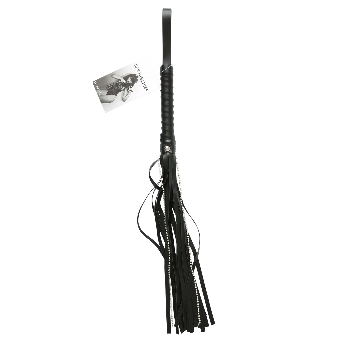 Sex and Mischief Crystal Whip - Black by Sportsheets