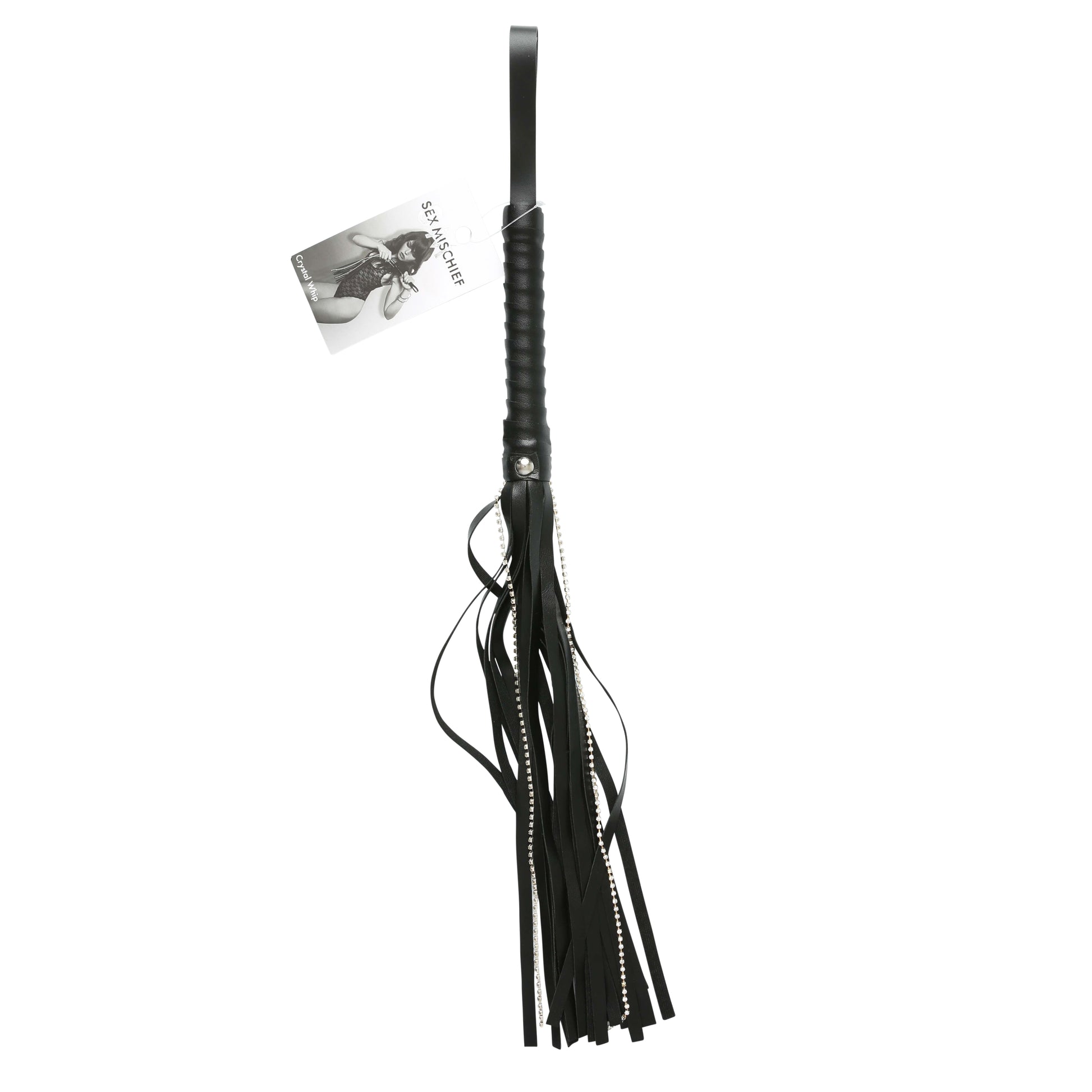 Sex and Mischief Crystal Whip - Black by Sportsheets