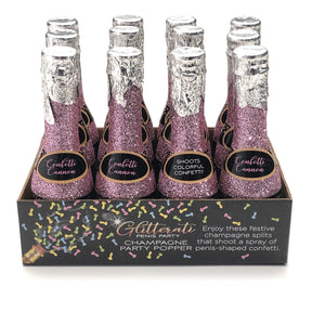 Little Genie Glitterati Champagne Confetti Poppers — 12 Mini Poppers - LG-CP1055