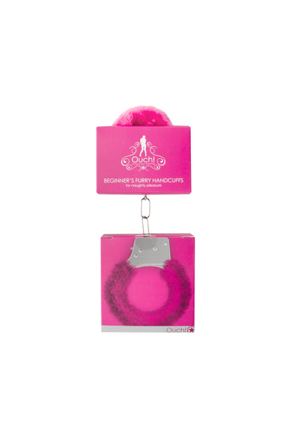 Beginner's Furry Handcuffs - Pink by Shots
