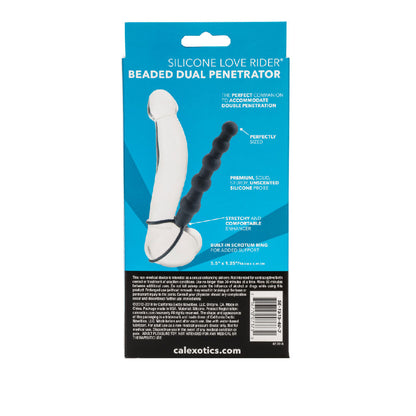 Silicone Love Rider Beaded Dual Penetrator - Black by CalExotics