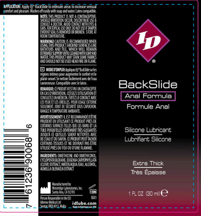 ID Backslide Silicone Lubricant 1 Oz by I.D. Lubricants