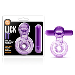 Play With Me - Lick It - Vibrating Double Strap Cockring - Purple by Blush