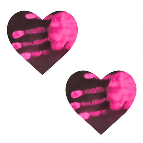 Neva Nude Temperature-Reactive Heart Pasties — Neon Pink, 3 x 2.5 in - NN-HRPI-HRT-NS