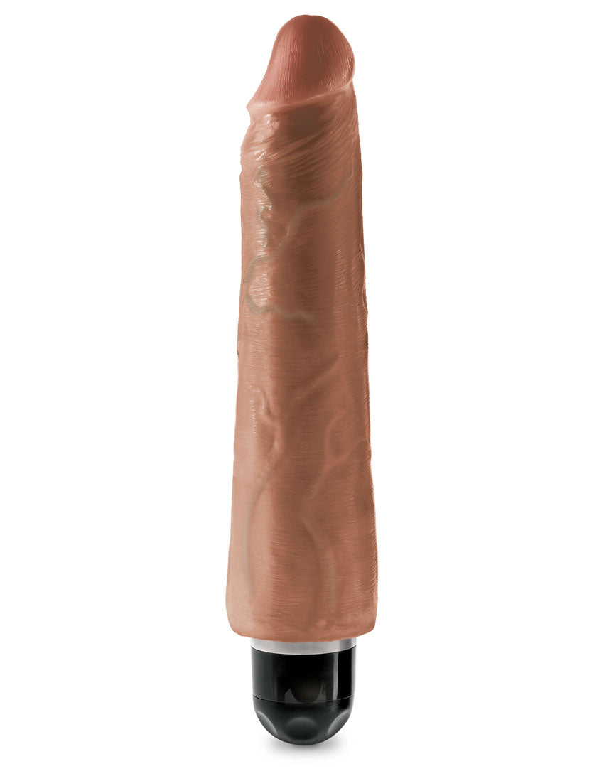 King Cock 9" Vibrating Stiffy - Tan by Pipedream