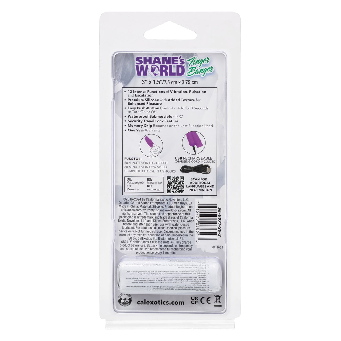 Shane's World Finger Banger Rechargeable Purple by CalExotics