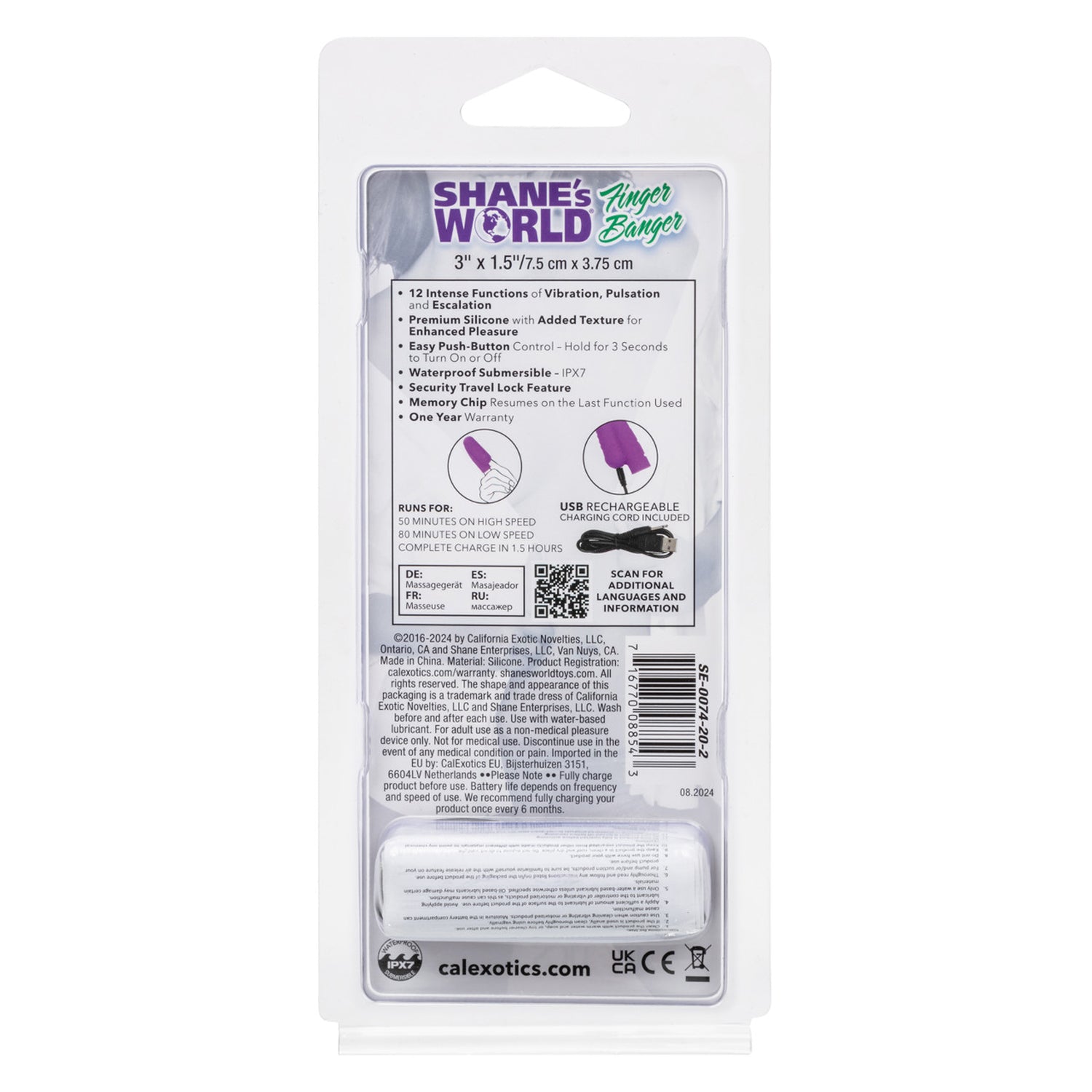 Shane's World Finger Banger Rechargeable Purple by CalExotics
