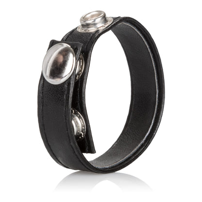 Leather Black 3-Snap Ring by CalExotics