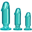 Doc Johnson Crystal Jellies Anal Starter Kit — Teal, 3-Pack - DJ0283-23-CD