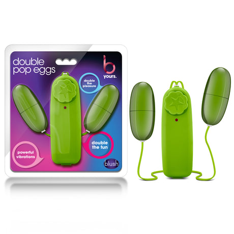 Blush Double Pop Eggs Dual Egg Vibrator, Lime - BL-25522
