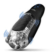 XR Brands Pleasure Grip Sucking & Vibrating Masturbator — Black - MK-AH608