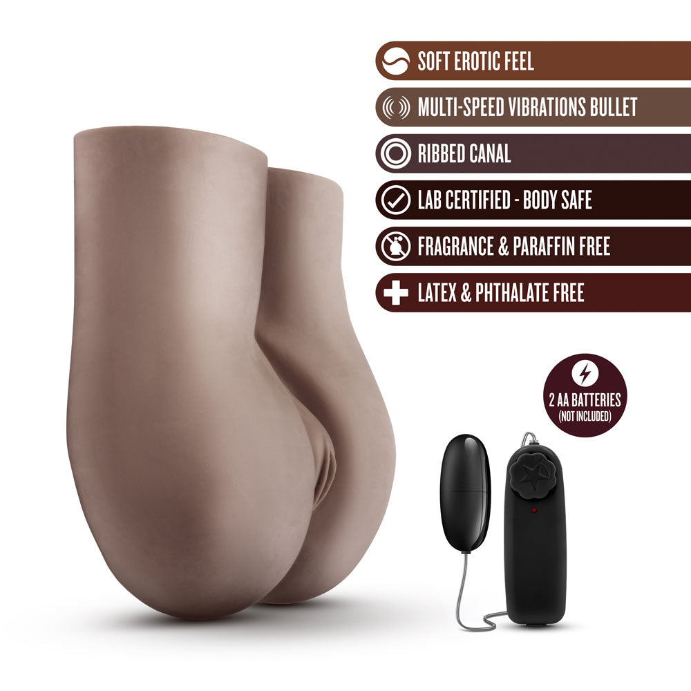 Blush Hot Chocolate Deep Dual-Canal Masturbator — Chocolate - BL-91236
