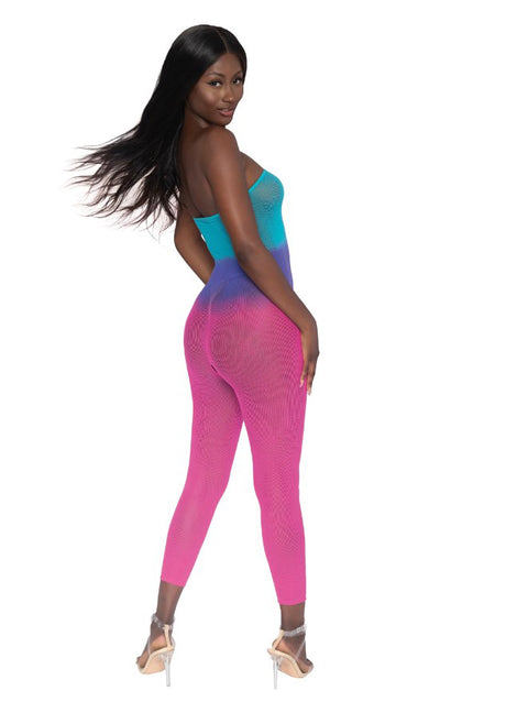 Dreamgirl Seamless Mesh Bodystocking — Neon Rainbow, OS - DG-0406RBOS