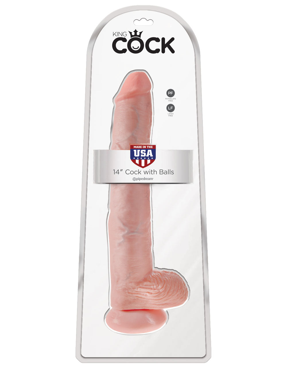 King Cock 14 Inch Cock With Balls - Light by Pipedream
