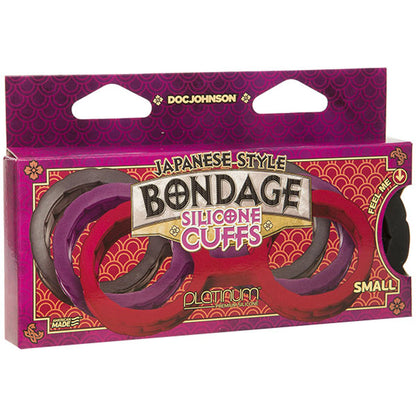 Japanese Bondage - Silicone Cuffs - Small - Black by Doc Johnson