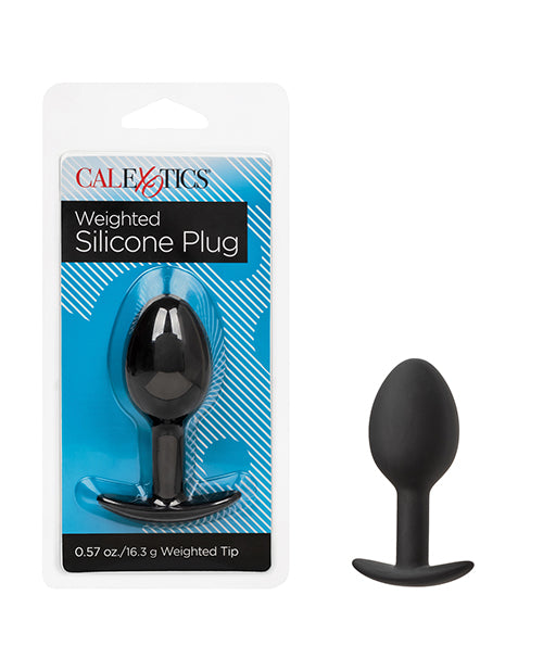 Weighted Silicone Anal Plug - Black by CalExotics Anal Toys