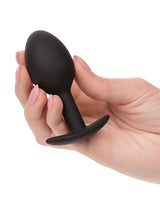 Weighted Silicone Anal Plug - Black by CalExotics Anal Toys
