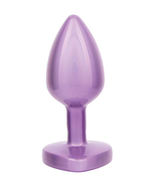 Jewel Amethyst Heart Butt Plug — Small, Purple