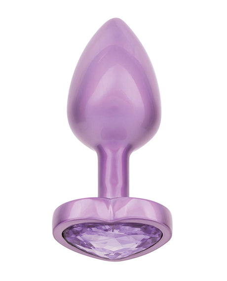 Jewel Amethyst Heart Butt Plug — Small, Purple