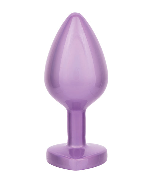 Jewel Amethyst Heart Butt Plug, Large Purple