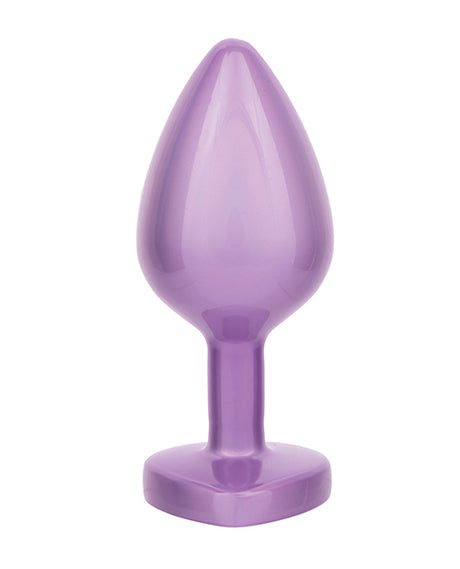 Jewel Amethyst Heart Butt Plug, Large Purple