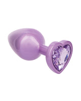 Jewel Amethyst Heart Butt Plug, Large Purple