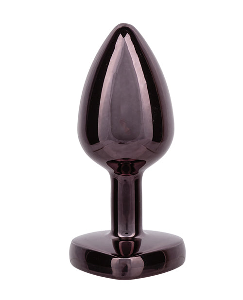 Jewel Small Black Diamond Heart Butt Plug
