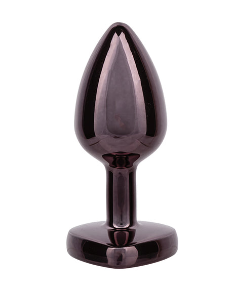 Jewel Small Black Diamond Heart Butt Plug