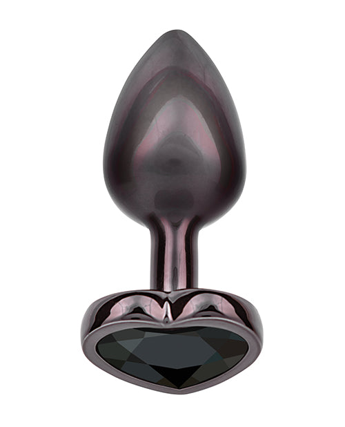 Jewel Small Black Diamond Heart Butt Plug